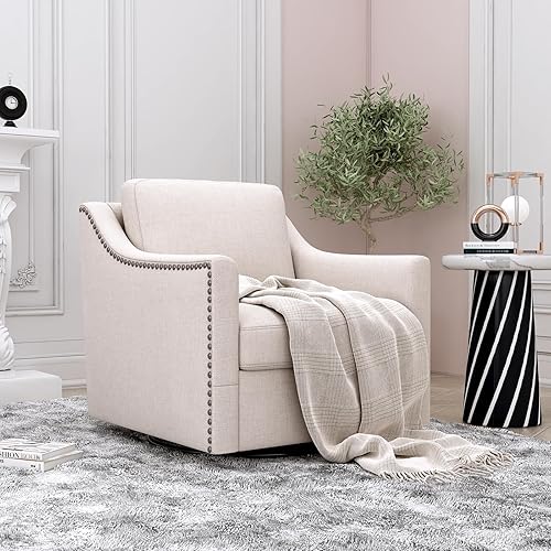Luxyhome - Silla giratoria de barril 360, de terciopelo, moderna silla decorativa tapizada de mediados de siglo, silla auxiliar redonda de sherpa