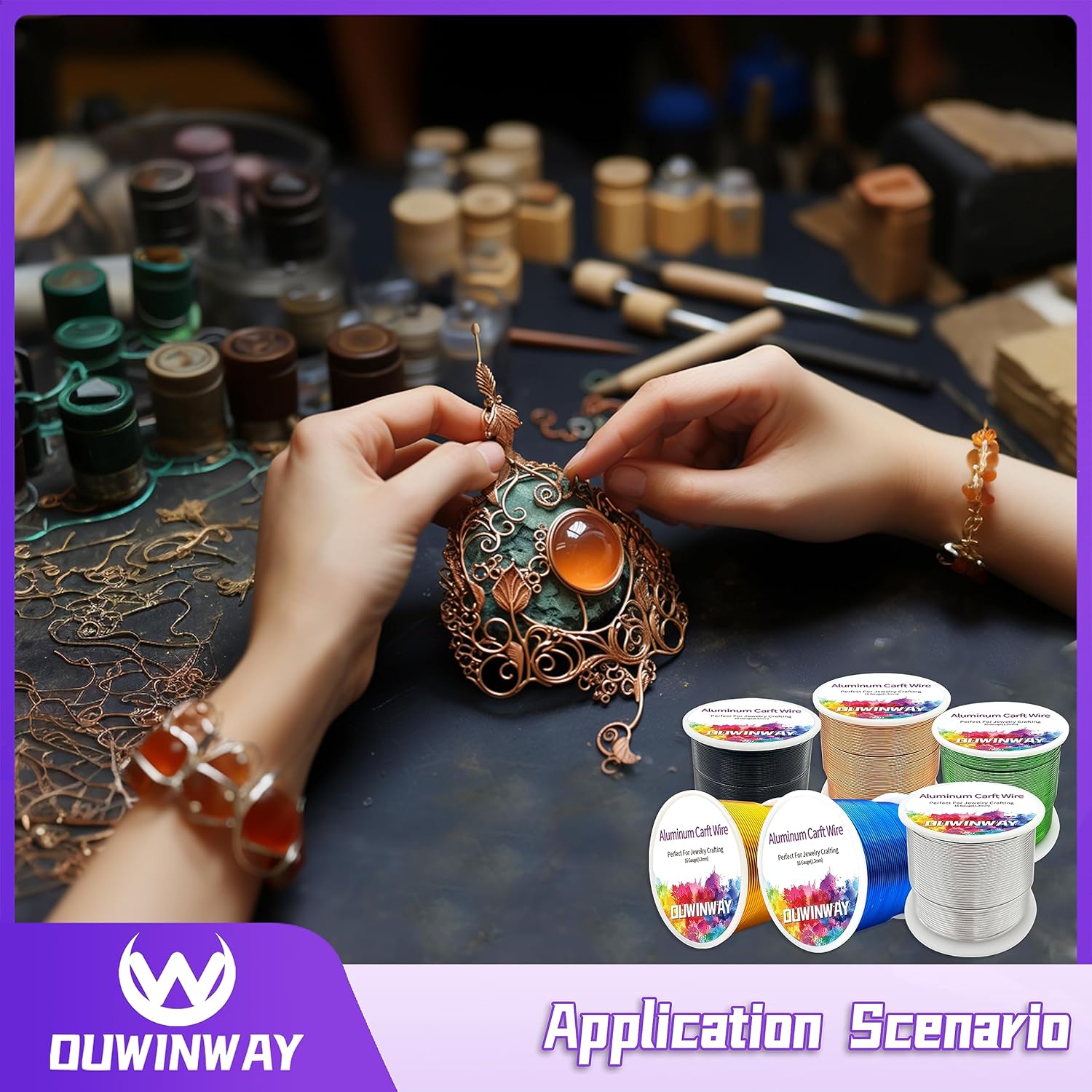 16Gauge Silver Aluminum Crafts Wire 154FT, for Jewelry Crafting, Gemstone Metal Coiling, Sculpting, Armature, Jewelry Making Beading Floral Soft DIY Metal Craft Art Wires Colored and Soft - Image 5