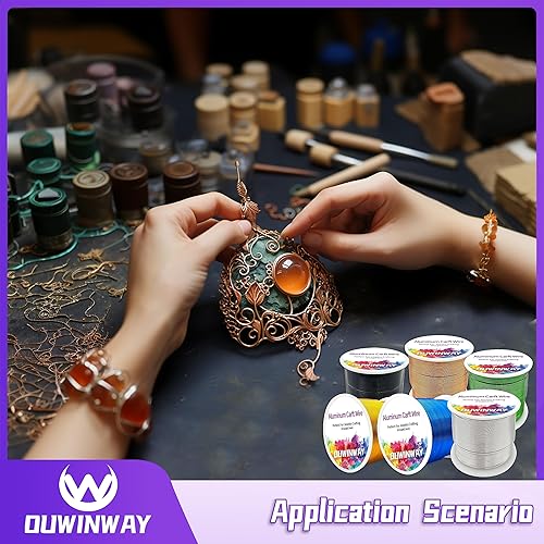 Miniatura 5 de Alambre de aluminio de cobre calibre 18 de 260 pies, para manualidades de joyas, bobinado de metal con piedras preciosas, esculpir, armadura,