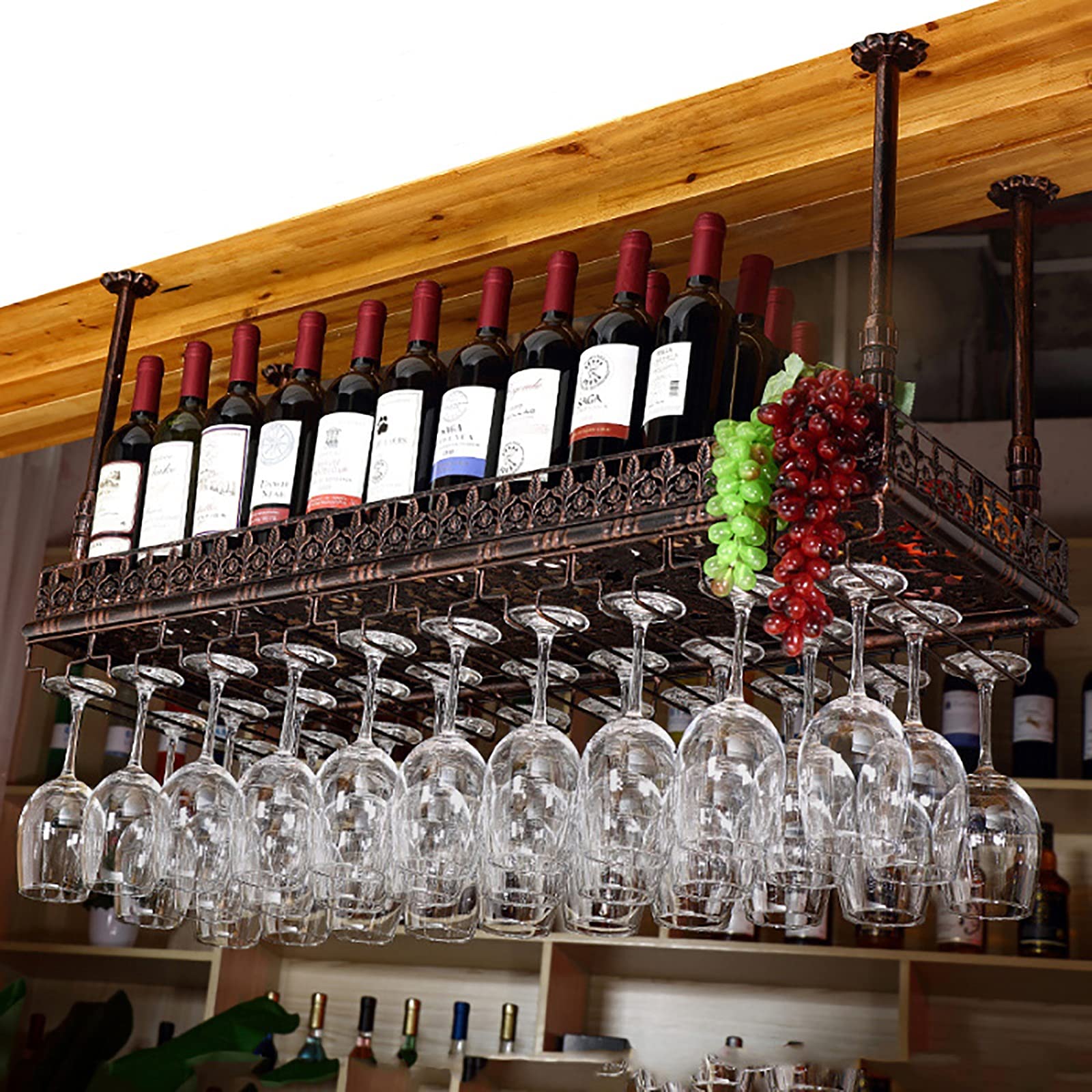 Casier à vin industriel DASHADAO : fixez au plafond pour libérer vos plans de travail encombrés