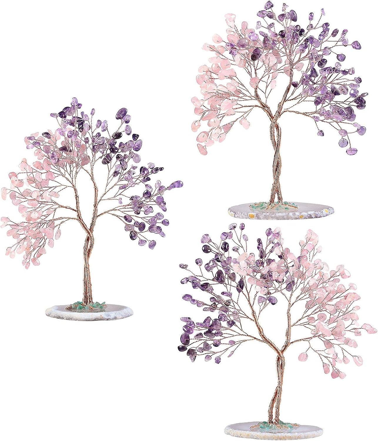 Rockcloud Crystal Tabletop Oranment for Home Office Wedding Feng Shui Decor for Love Luck Wealth, 2 Pcs