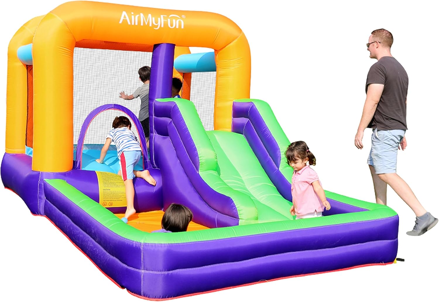 AirMyFun Inflatable Bounce House with Long Slide, Dominican