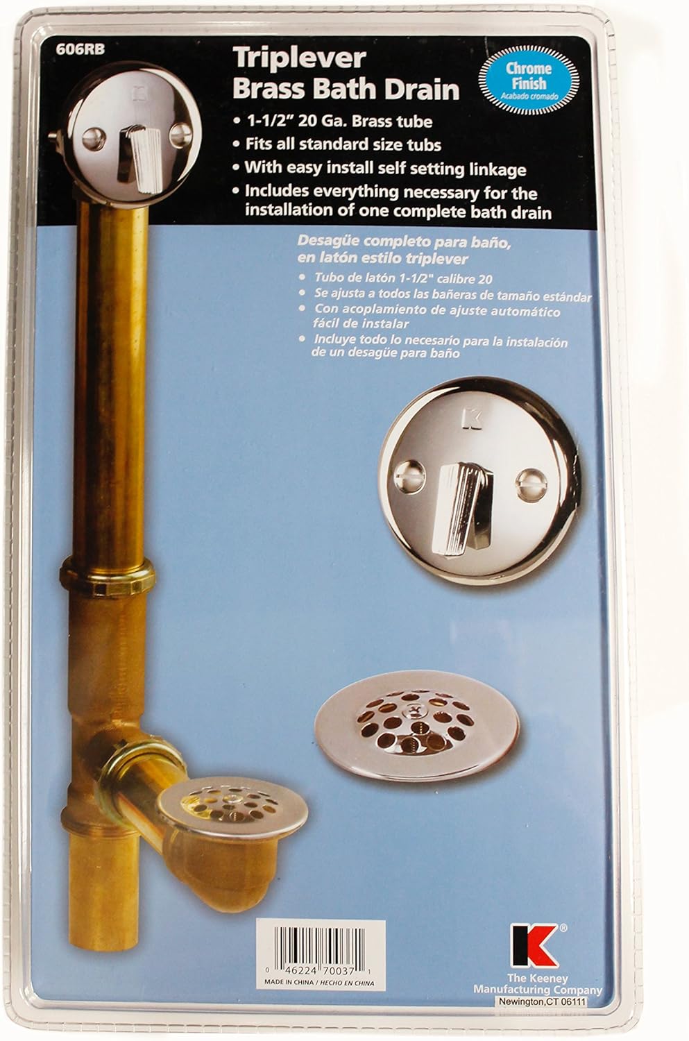 Black Friday - 50% OFF Keeney 606RB Trip Lever with Brass Pipe Bath Drain Assembly, 1-1/2-in, Chrome Super Sale 🛒 Keeney 606RB Trip Lever with Brass Pipe Bath Drain Assembly, 1-1/2-in, Chrome