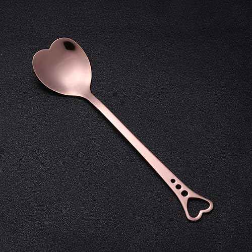 Vista 17 de Luxshiny Cucharas de café expreso, cuchara de postre de acero inoxidable, cucharas en forma de corazón, cucharas para helado, cuchara para mezclar