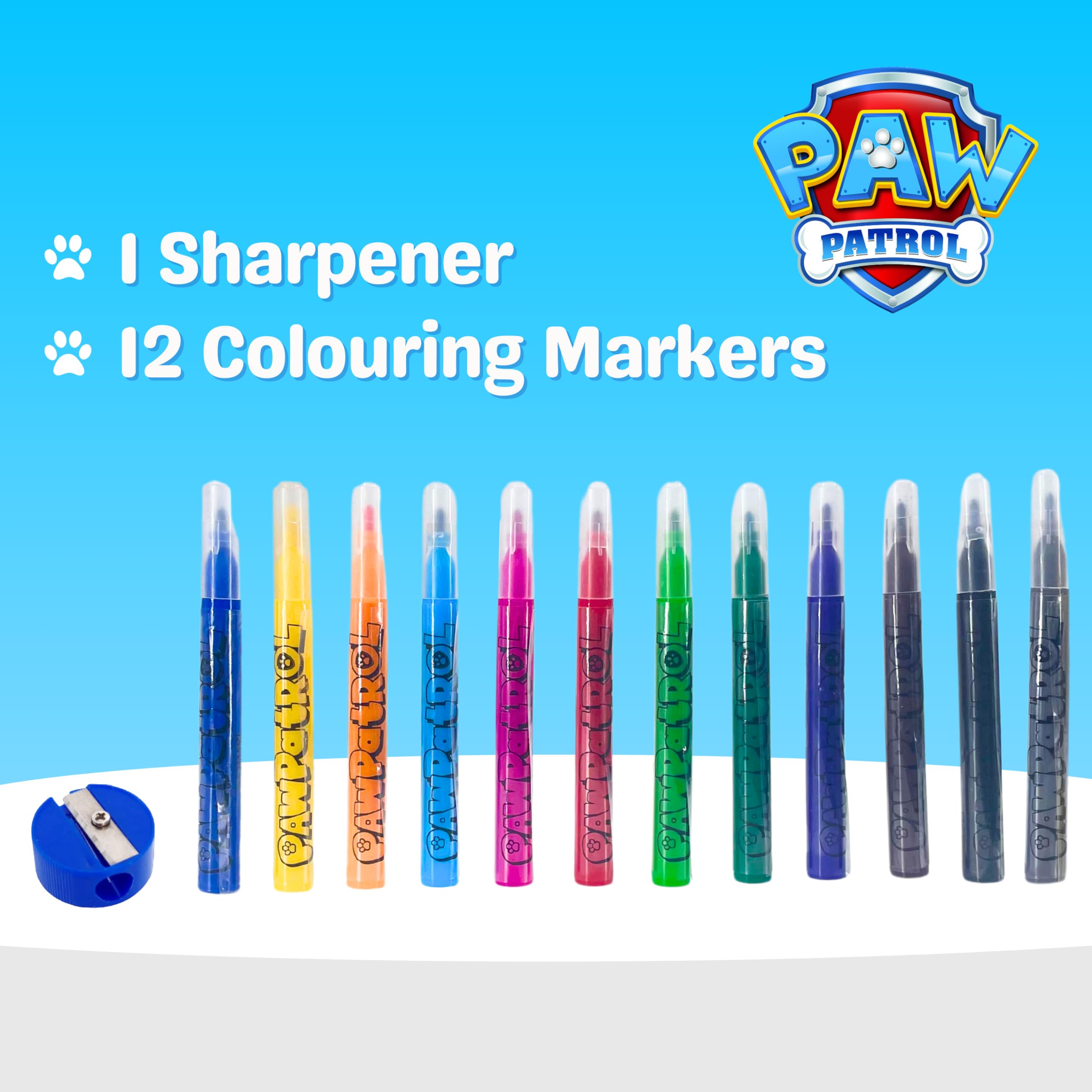Paw Patrol Ensemble de Papeterie, Crayons de Couleur, Marqueurs, Cahier, Mallette Scolaire Enfants