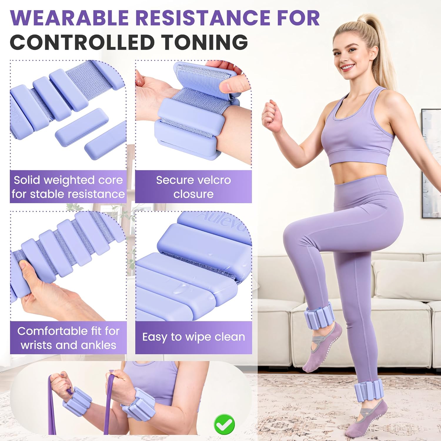 Home Pilates Kit for Women, 18 Piece Pilates Set with Silicone Ankle & Wrist Weights, Ring, Ball, 8 Resistance Bands, Sliders, Grip Socks & Workout Guide