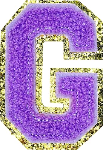 Miniatura 159 de Jongdari Letras termo-adhesivas de felpilla para ropa, parches de letras del alfabeto con brillantina para coser, con adhesivo planchado, 4