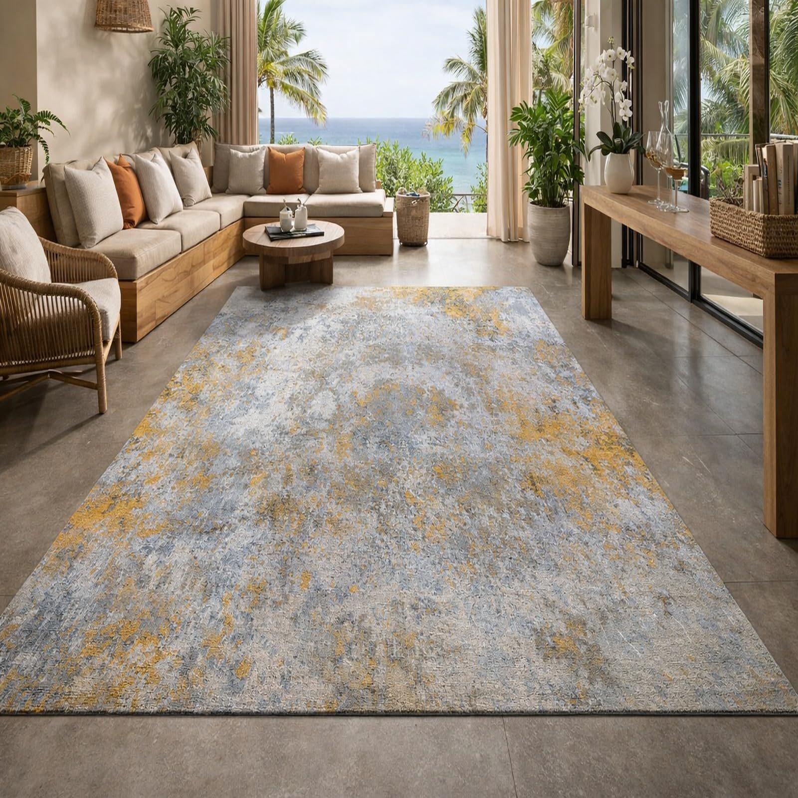 Tapis de chambre vintage bleu et gris | Créez un cocon de douceur