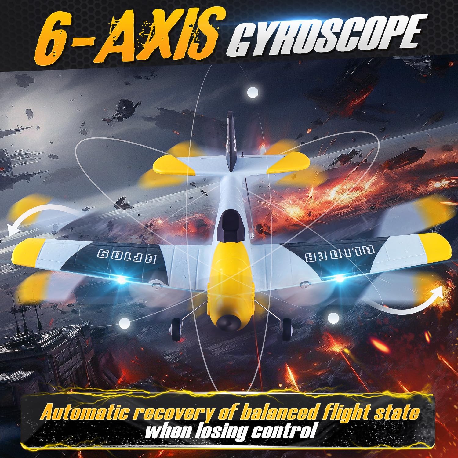 RC Plane with 6-Axis Gyroscope for stable flight.