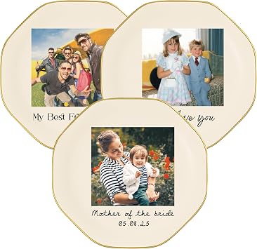 Personalized Ring Dish with Photo Upload Custom Jewelry Holder with Names and Picture Wedding Gift for Couple, Engagement Keepsake, Bridal Shower Favor or Valentines Day Present