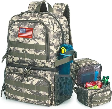 Tactical Double Deck Cooler Backpack for Men,Large Lunch Backpack with 2 Compartment,Soft Cooler Bag