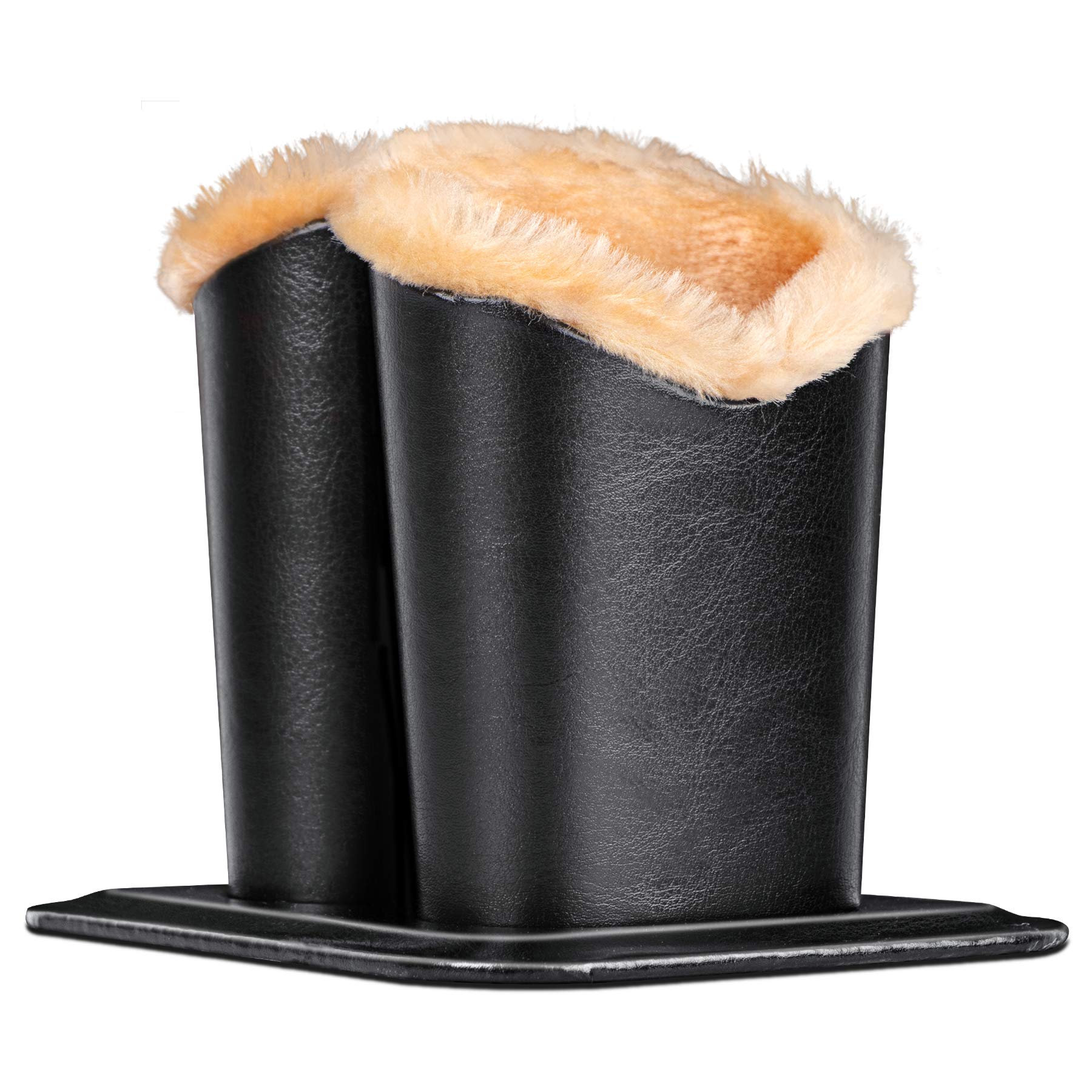 Plush Fluffy Lined Double Eyeglasses Holder Stand Protective Glasses Holder Case Rests Securely on Desk or Nightstand