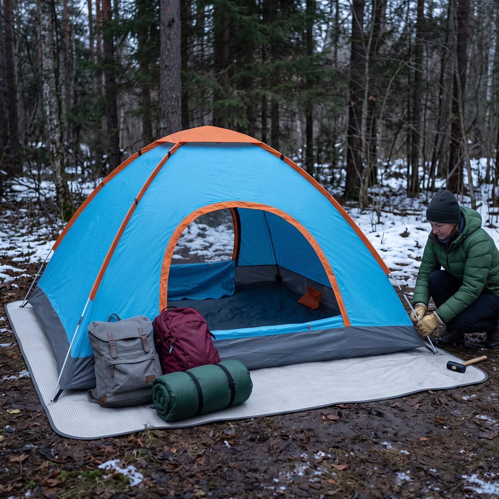 Tienda Campaña Instantánea Automática para Camping Familiar, Impermeable con Mosquitera
