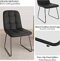 Vista 5 de Dining Chairs Set of 4, Modern Kitchen Faux Leather Dining Room Chair for Kitchen Living Dining Room (4 Black)