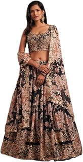 Designer Lehenga Choli Set, Floral Embroidered, Wedding Wear, Crop Top with Dupatta
