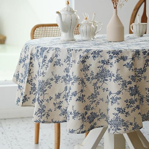 YiHomer Pastoral Round Tablecloth - 60 Inch Dia. Table Cloth
