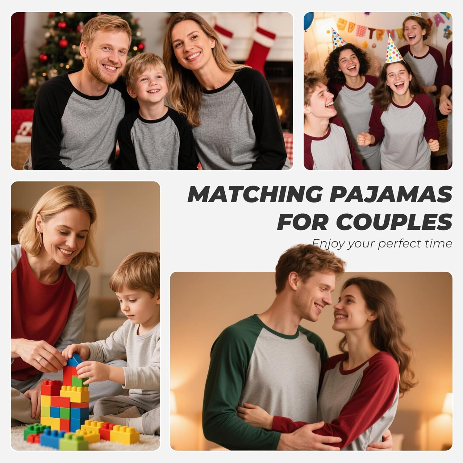 U2SKIIN Matching Pajamas for Couples Plaid Ultra Soft Pullover Pjs Set for Men and Women Warm Loungewear - Image 2