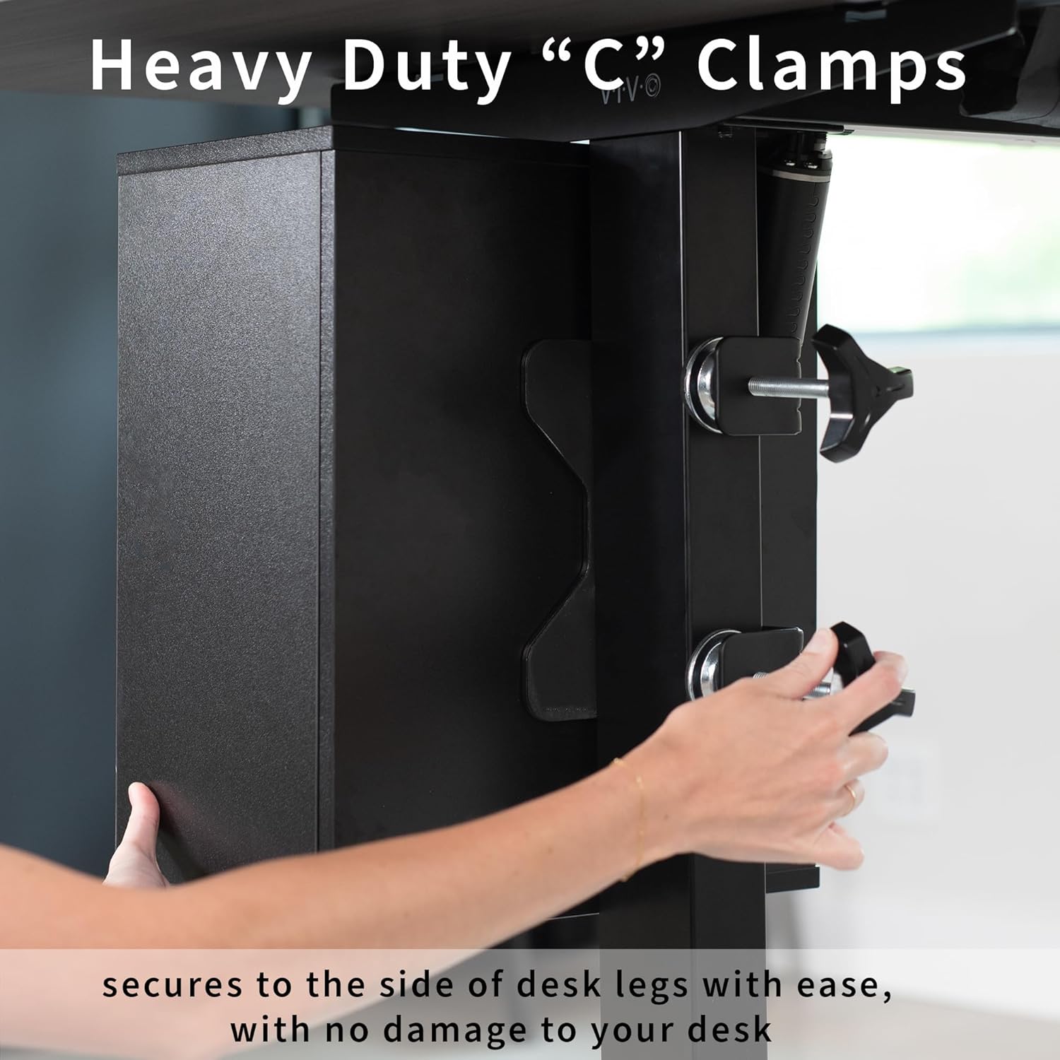 VIVO Clamp-on Under Desk Shelving Unit, Office Accessory Holder for Supplies, Gaming Devices, and More, Multi-Level Storage Shelves, Workstation Organizer, Black, DESK-SHELF3CL VIVO Clamp-on Under Desk Shelving Unit, Office Accessory Holder for Supplies, Gaming Devices, and More, Multi-Level Storage Shelves, Workstation Organizer, Black, DESK-SHELF3CL