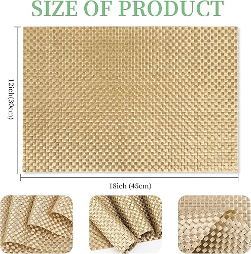 Miniatura 6 de EDanle Juego de 6 manteles individuales de vinilo de plástico, lavables, resistentes al calor, antideslizantes, elegantes, para interiores y