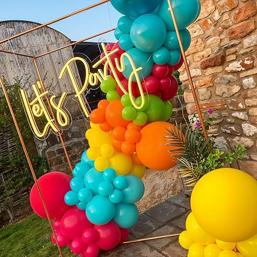 Miniatura 7 de Globos Arcoíris, 60 Piezas Globos Coloridos, Globos Rosa Fuerte Mate Verde Azulado Azul Verde Naranja Amarillo Dorado Para Cumpleaños Baby Shower