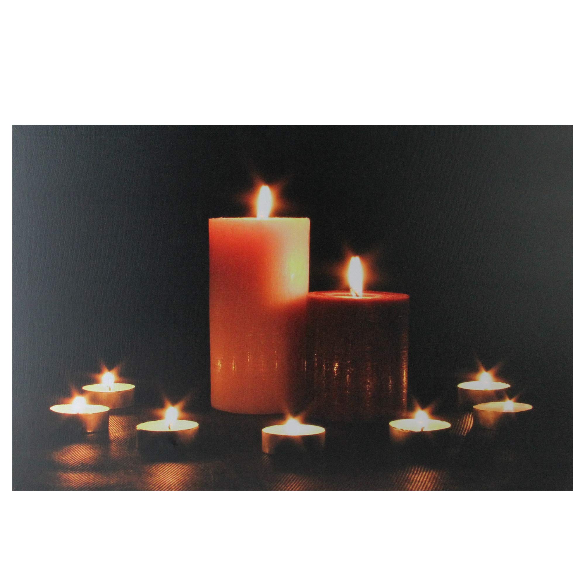 Northlight Pillar and Tea Light Candles Canvas Wall Art, White