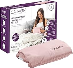 Carmen Rechargeable Hot Water Bottle & Cosy Hand, Body Warmer, Fast Heating, No Refill, Over Heat Protection, Portable Heating Pad for Pain Relief Cramps, Automatic Temperature Control, Pink