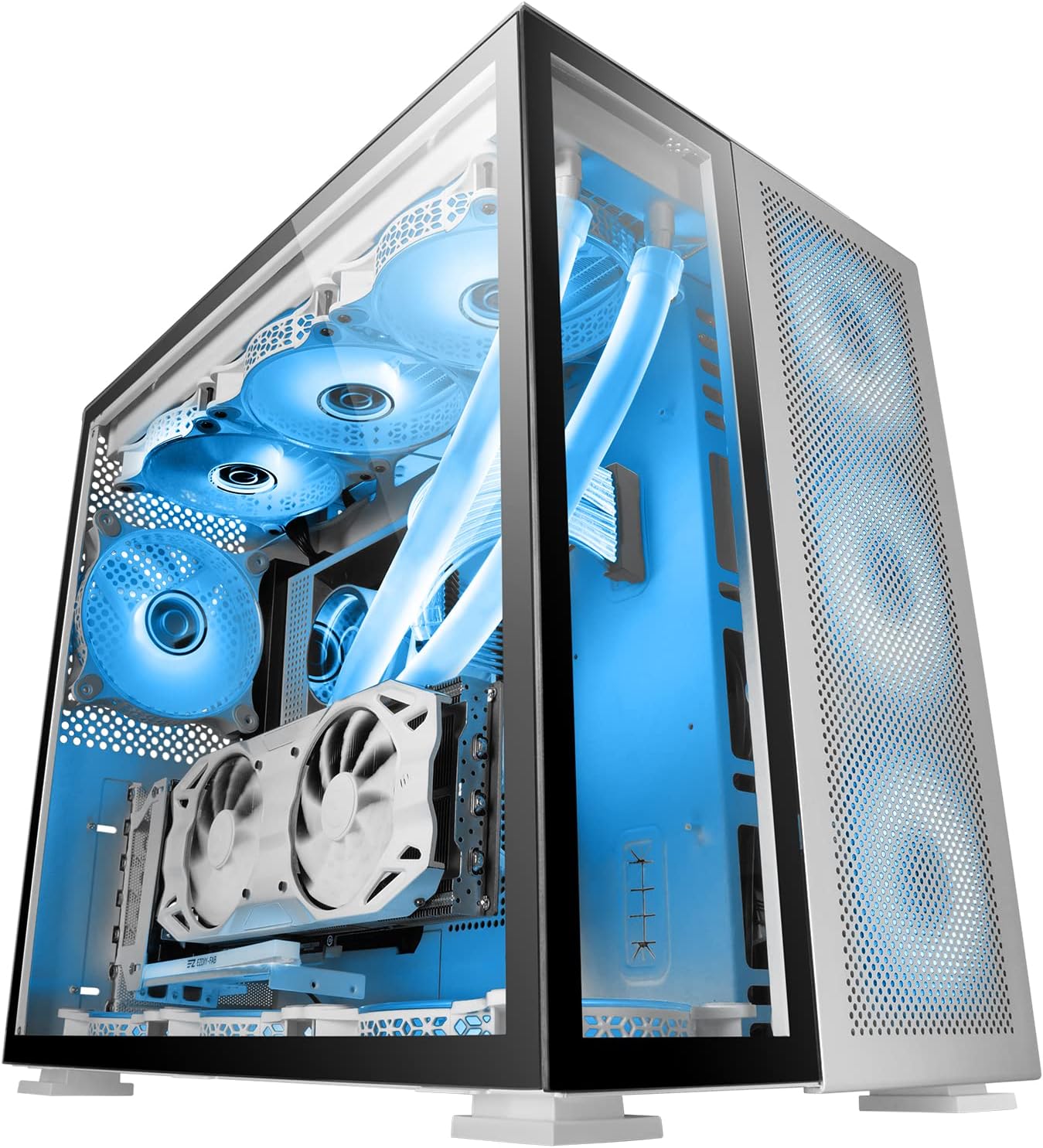 Mars GamingMC-NOVA, Custom XXL E-ATX Aluminium Gaming Tower, Full Tempered Glass, Modular Frame, Double Chamber, USB-C