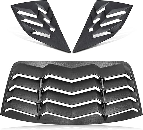 Miniatura 7 de Parasol para parabrisas trasero y lateral de ABS compatible con Dodge Challenger 2008-2022 2023, estilo GT Lambo, color negro mate