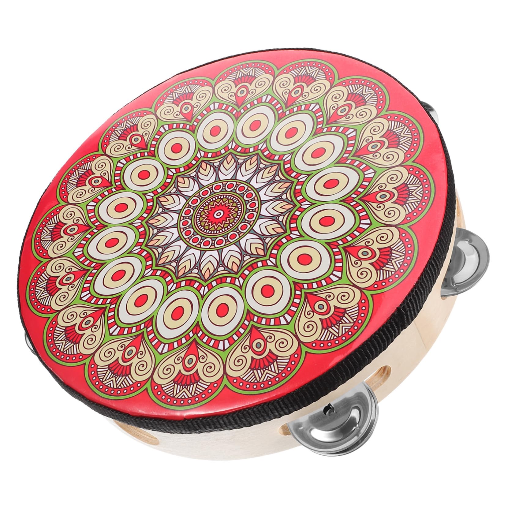 ibasenice 5piezas Tambourine De Madera Para Percusión Instrumento Musical Portátil Para Actuaciones y Prácticas Diseño Único y Ligero Para Adultos y Jóvenes
