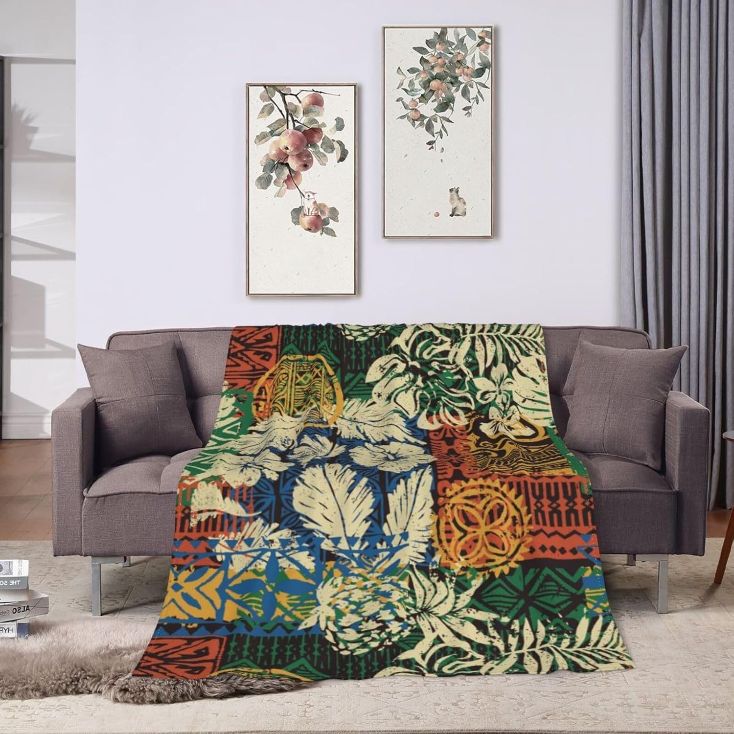 Hawaii Blankets for Women Men Hawaiian Throw Blanket Beach Fleece Blankets for Bed Sofa Bedroom Hawaii Blankets(80"X60")