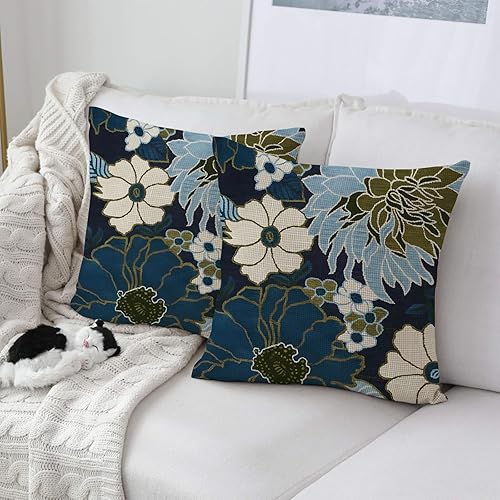 Miniatura 4 de eshabear Juego de 2 fundas de almohada decorativas de 18 x 18 pulgadas, decoración del hogar para sala de estar, cama, sofá, porche (18 x 18