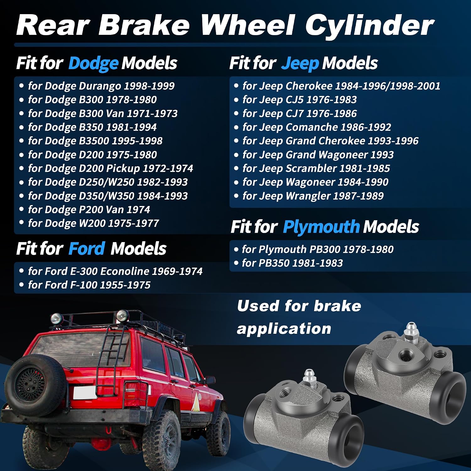 Rear Brake Wheel Cylinder for Dodge Durango 1998-1999 for Dodge B300 1978-1980 Drum Brake Cylinder 5461421/2620736