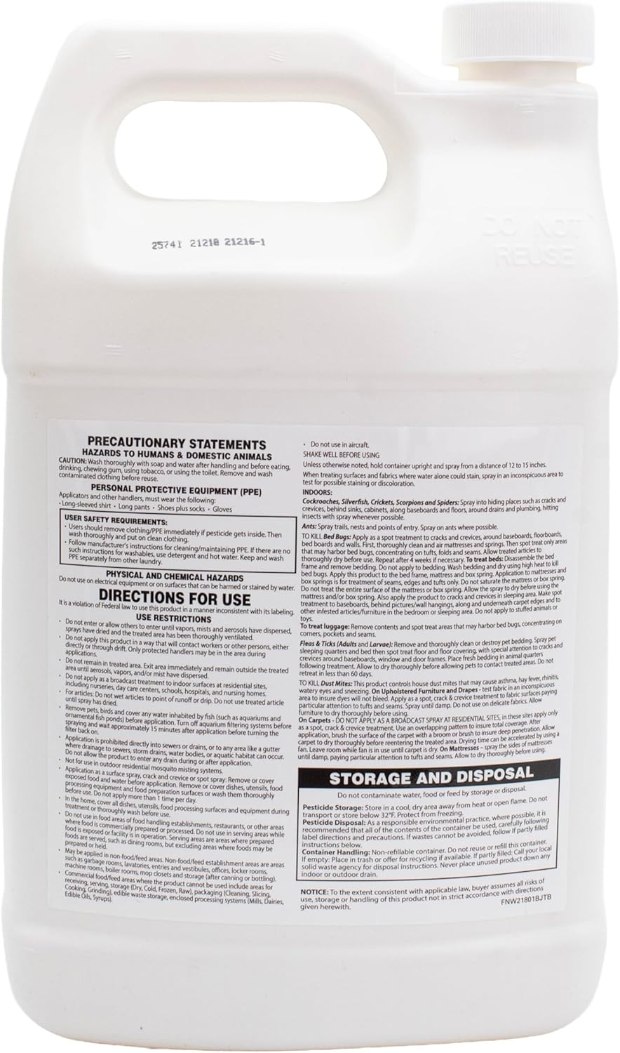 JT Eaton Kills Bed Bugs Ultra Spray, Water-Based Bed Bug & Insect Killer – Professional-Grade, Gallon with Sprayer