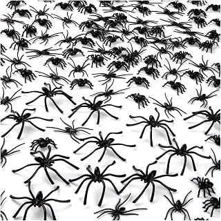 440pcs Halloween Fake Spiders，Plastic Spiders Small Realistic Black Spider Toy Funny Prank Props for Halloween Party Decorations (3 Sizes, Black)