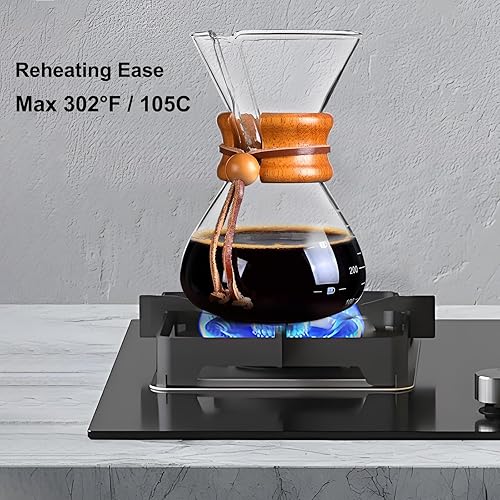 Miniatura 5 de Cafetera con filtro de acero inoxidable, verter sobre café, verter sobre el gotero, 13.5 onzas, cafetera de goteo, jarra de alta resistencia al