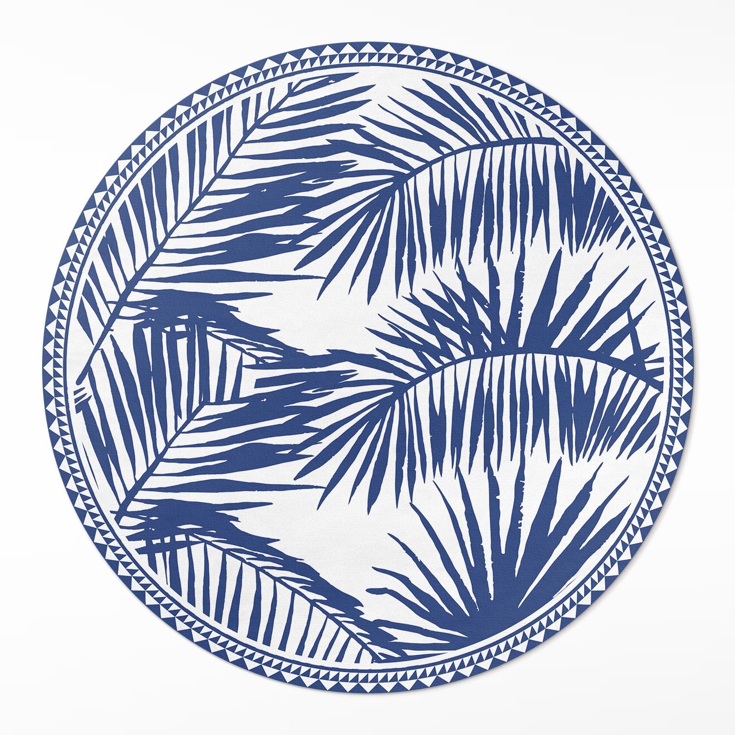 Tapis vinyle ø110 cm pour salon et cuisine au design feuilles de style