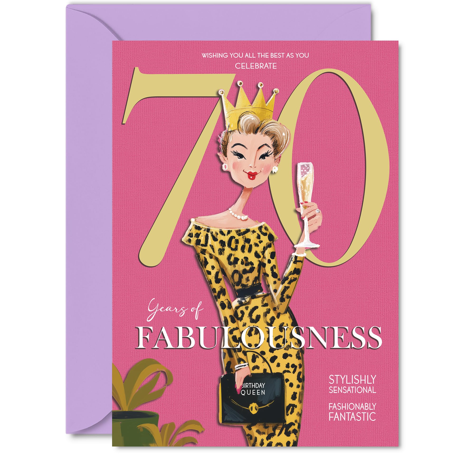 70th Birthday Cards for Women - Years Of Fabulousness - Happy Birthday Card for 70 Year Old Woman Auntie Grandma Grandma Wife, 5x7 Inch Bday Greeting Cards