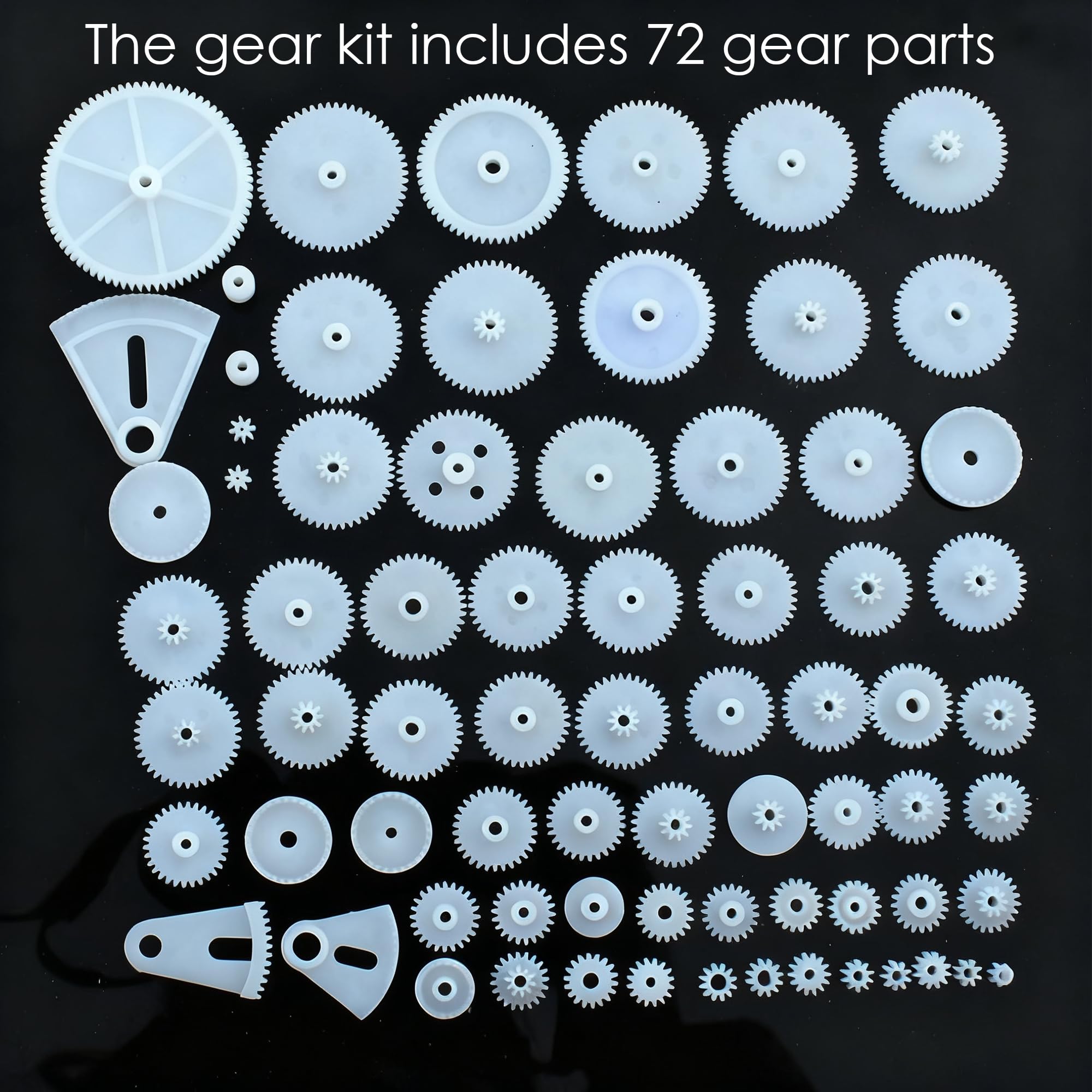 72 PCS Set Ingranaggi Plastica Piccolo Ingranaggio Plastica Traduzione Ingranaggi Modellismo Piccoli Set Fai da Te Giocattoli Modelli Robot Gear (A)