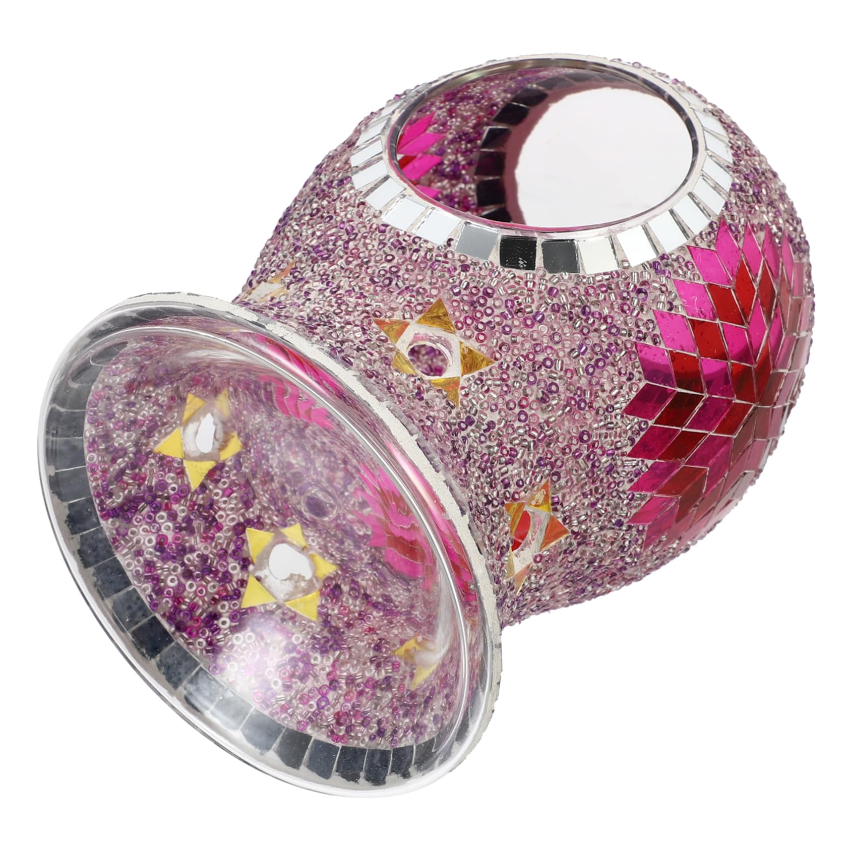 TOPBATHY 1 Pc Quemador De Aromaterapia De Vidrio Quemador De Aceite De Mosaico Quemador De Aceite De Aromaterapia Quemador De Fragancia Aceite Aromático Aceite Esencial Nacionalidad Púrpura
