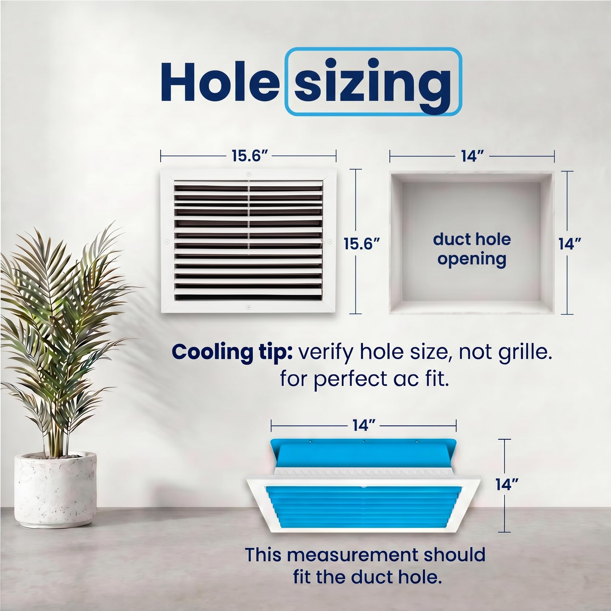 Copertura di ventilazione a 1 via in alluminio: diffusore di alimentazione dell'aria a lama curva regolabile - 35,6 x 35,6 cm - Guarnizione in plastica per una vestibilità aderente, flusso d'aria