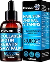 Vista 11 de Paquete de 2 unidades de biotina líquida de queratina de colágeno y palmetto de 25000 mcg gotas de vitaminas 4 en 1 para la piel y las uñas