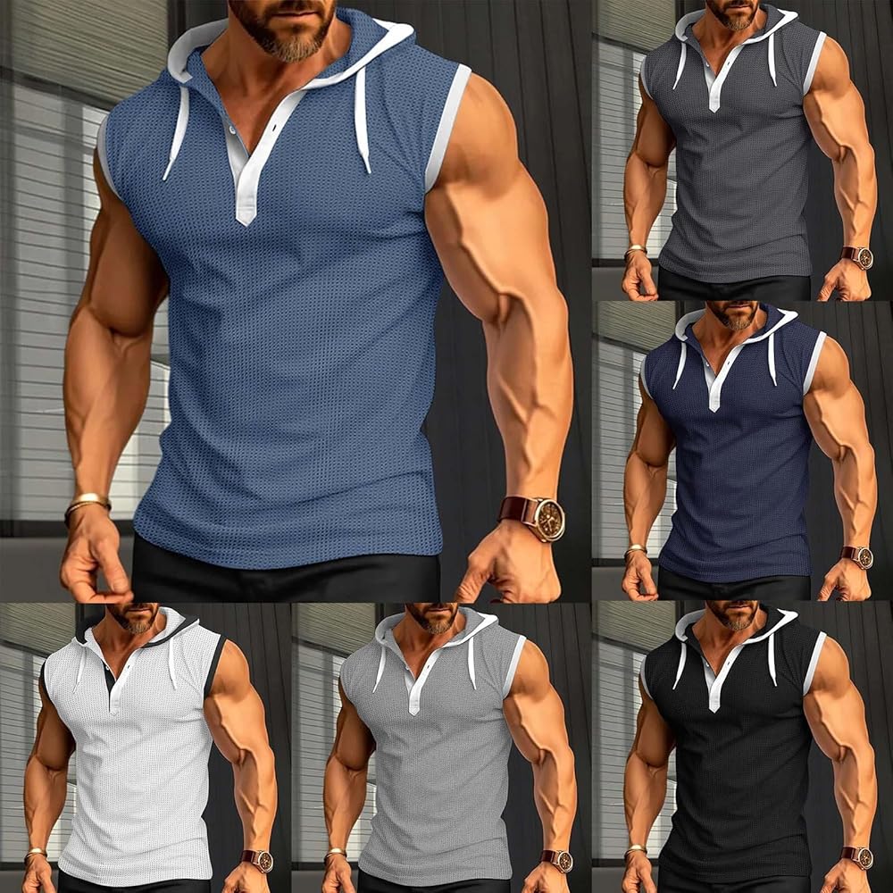 Débardeur Homme Couleur Débardeur à Capuche Homme Sweat Sans