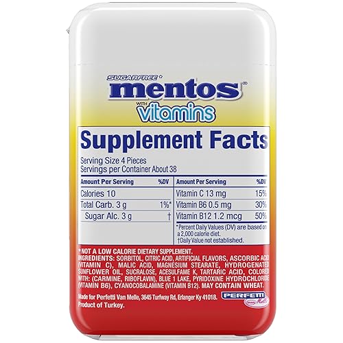 Miniatura 2 de Mentos Menta dura sin azúcar, 150 unidades, mezcla fresca y afrutada (paquete de 4 botellas)