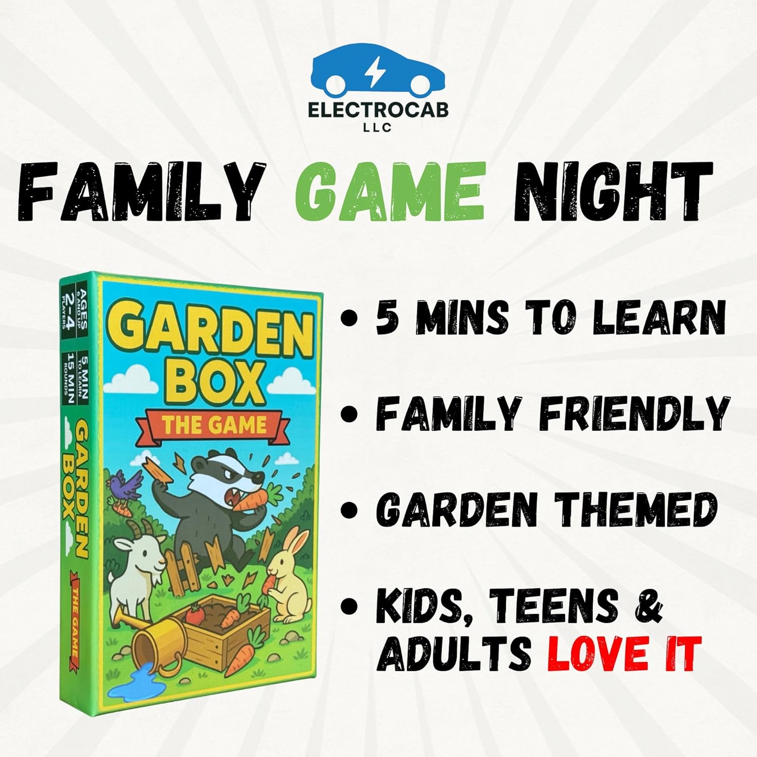 Garden Box: The Game – Cute Gardening Card Game for Family Game Night | Harvest Crops, Steal from Friends & Outsmart Mischievous Animals | 2-4 Players, Ages 6+, 15-Min Rounds