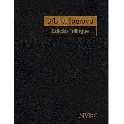 Bíblia NVI - Trilíngue - Pequena - Luxo preto