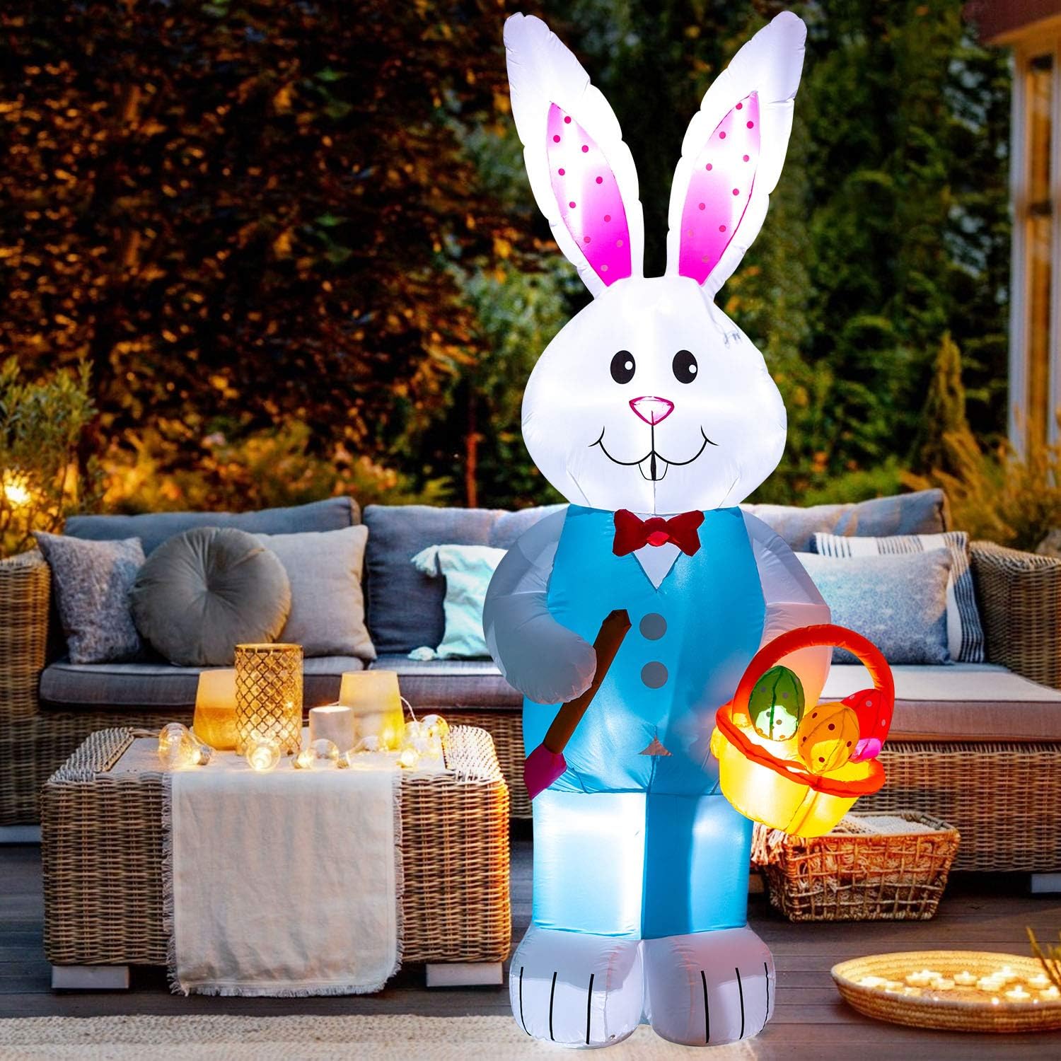 Cubetoou 7FT Easter Inflatable Bunny Decorations, Easter