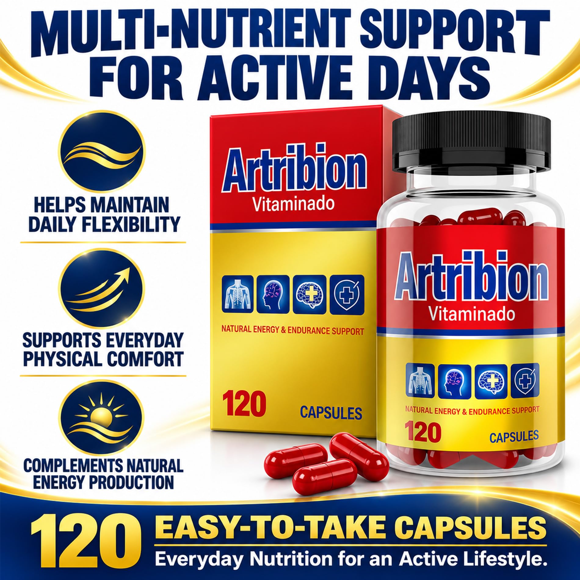 Artribion Vitaminado MAX B-Complex Capsules, Daily Nutritional Support with Essential B Vitamins, Easy Capsule Format, 120 Count (1) — Amazon image 4