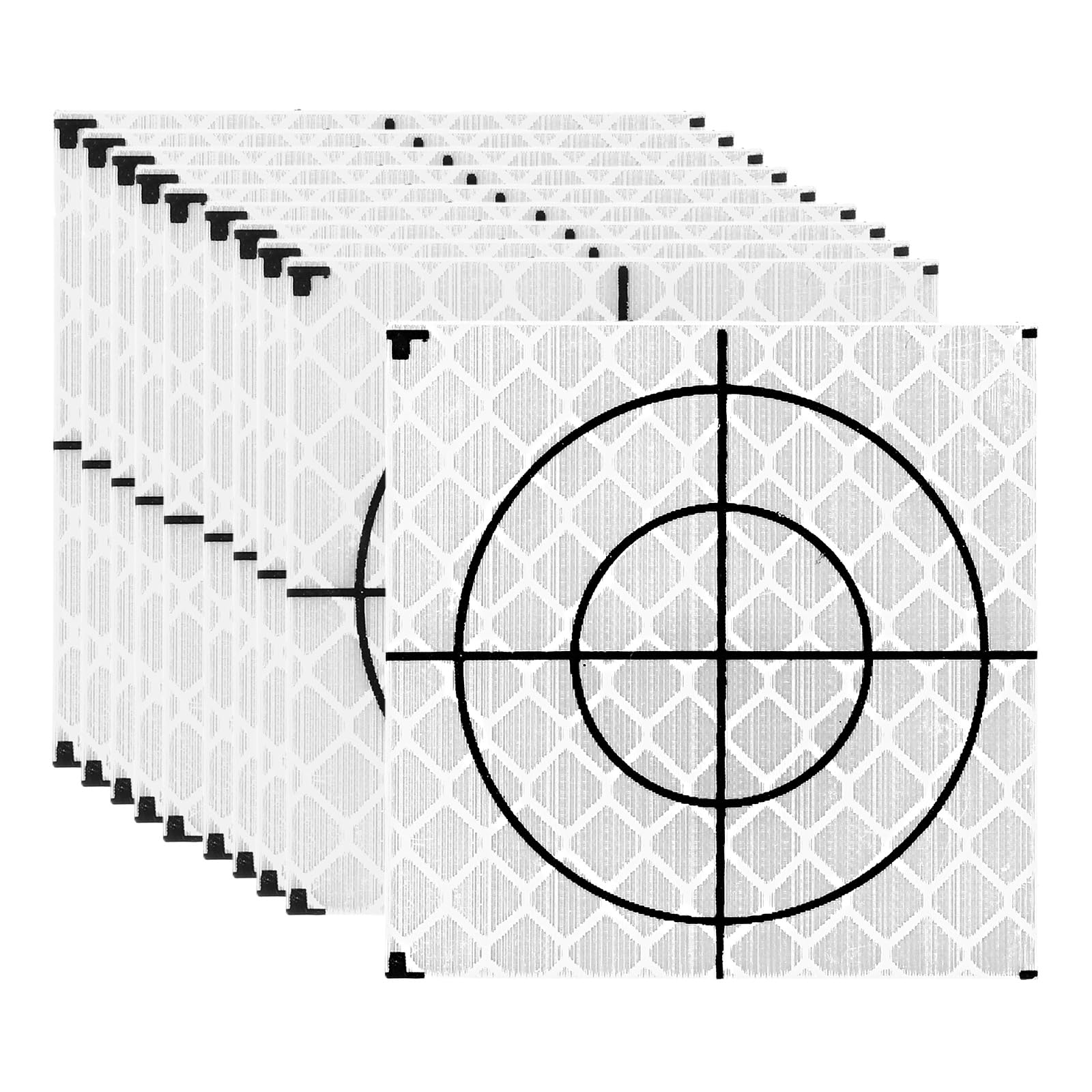 PATIKIL Survey Reflector Target (40x40mm, White)(100 Pcs) Self-Adhesive Reflective Sheet Surveying Target Mark Tape, Suit for Total Stations/Ship Inspection/Tunnel Measure