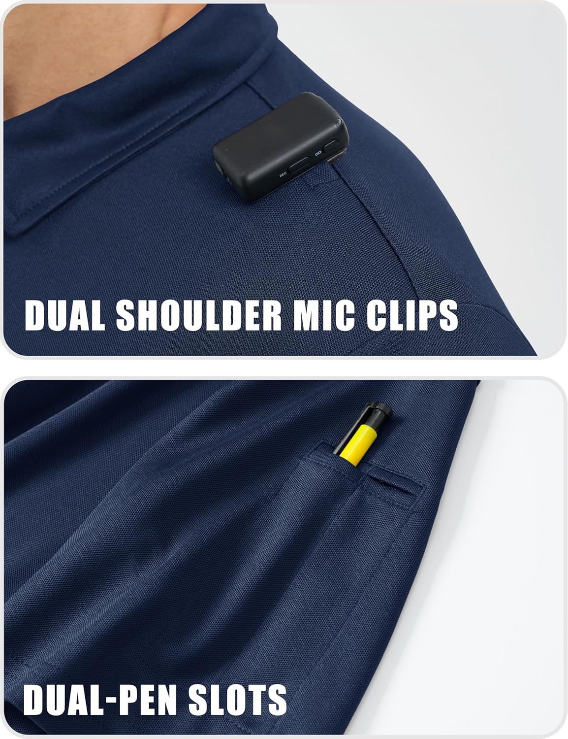 MAGCOMSEN Men's Polo Shirts Short Sleeve Quick Dry Performance Tactical Shirt UPF 50+ Work Golf Polos Collared Shirts - Image 3