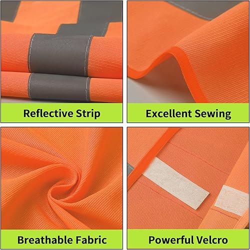 Miniatura 3 de Chaleco de seguridad, chaleco reflectante de alta visibilidad para hombres, trabajo, ciclismo, corredor, topógrafo, voluntario, carretera